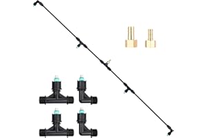 VANPET 4-Nozzle Sprayer Boom Wand with 3/8" & 1/2'' Brass Fittings, Durable Metal Nozzles, Wide-Coverage Agricultural & Lawn Spray Attachment for Tractors/UTVs