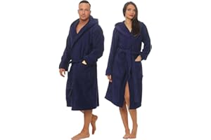Class Home Collection Bademantel Damen Herren – Bademantel Baumwolle Frottee mit Kapuze, ideal im Badezimmer als Bademantel Herren, Morgenmantel Damen, Sauna & Wellness Bademäntel für Herren