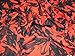 Produktbild Groß Floral Print Polyester Chiffon Kleid Stoff schwarz & dark orange – Meterware