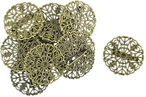 B Blesiya 10pcs Impostazioni di Spilla in Bianco Cabochon Base Vassoio per Cabochon Cameo Risultati