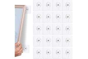 pangdapengpeng 20 Pezzi Trasparenti Autoadesivi per Quadri, Ganci Adesivi per Quadri, Gancetti Adesivi per Immagini, Poster, Foto (Trasparente)