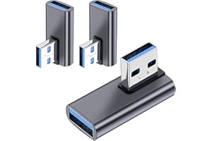 LUIRSAY USB Winkel, 3 Stück USB 90 Grad Adapter mit USB 3.2 10Gbps und 5V 3A, USB Winkelstecker für Datenübertragung Kompatibel mit PC, Laptop,