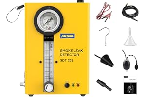 AUTOOL Detector de Fugas de Humo automotriz, Sistema EVAP Máquina de Fugas de Humo con indicador de Flujo/manómetro para Todos los vehículos DC12V