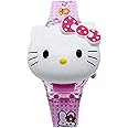 Lionmati Silicone Watch For Girl Frozen, Hello Kitty, Lol Kids Light Glowing Watch With Music Tune And Face Cover Multicolor Led Digital Light Kid Watch (3-9 Year Pink