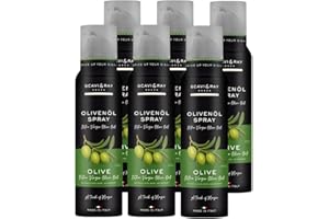 ‎SCAVI & RAY SCAVI & RAY Olivenöl-Spray Olive 6 x 200 ml - Aromatisches Oliven-Würzöl aus Italien, Koch-Spray mit 3 Dosierstufen für Salate, Fisch & Antipasti, aromatisches Gourmet-Öl