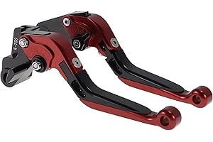 Partuto Short Long Brake Clutch Levers for Kawasaki Z1000SX 17-20 6 Position Adjustable Motorcycle Handlebar Brake Lever Aluminum Alloy Red Head Black Handle
