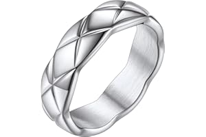 FOCALOOK Ehering Partnerring für Damen Herren 6mm breit personalisiert X-Kreuz Design Verlobungsring Antragsring Trauring 18k vergoldet/Edelstahl Hochzeit Jahrestag Modeschmuck