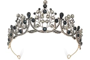 EPOKUS Korona do włosów w stylu vintage, kryształowa tiara z kryształkami górskimi, korona dla panny młodej na wesele, akcesoria, na bal maturalny, konkurs piękności, przyjęcie urodzinowe, Boże Narodzenie