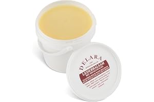 DELARA Baume pour cuir avec de la cire d'abeille de haute qualité, entretien du cuir qui rend le cuir doux, souple et respirant, seau de 500 ml - incolore