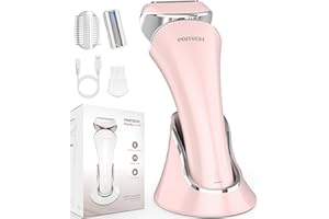 ‎PRITECH Elektrischer Rasierer für Frauen, Damenrasierer, Bikini-Trimmer, Körperhaarentfernung für Beine und Achselhöhlen, schmerzlos, kabellos, wiederaufladbar, nass und trocken (Rosa)