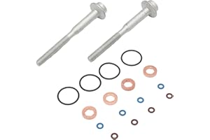 Swgaunc 4 x Juego de juntas + 2 x Juego de tornillos para inyector de inyector, juego de tornillos compatibles 1.6 TDI CAYB CAYC CAYA CAYE CAYD CLNA