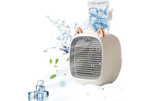 LEYITENG Portable Air Conditioner，Mini Ac Unit，Car Air Conditioner, Quiet Air Cooler Fan W Humidifier Misting, 3-Speed USB Charging Cooling Desk Fan for Home Car Desktop Office and Camping