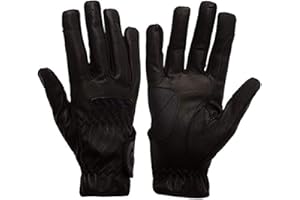eGlove eQUEST GripPro - Leather Horse Riding Gloves - Hardwearing, Breathable and Grippy Real Leather - Synthetic Lycra comfort fit inserts - Touchscreen Gloves