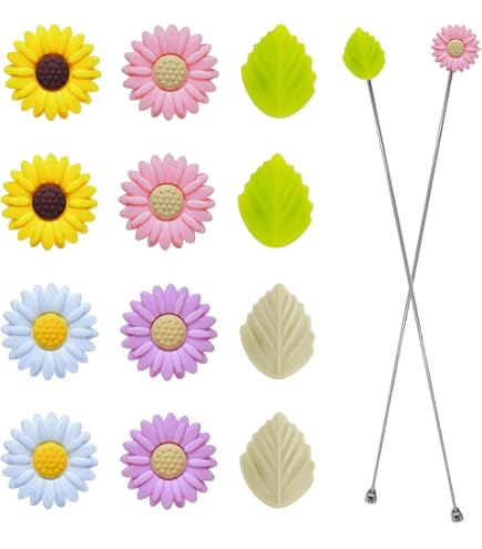 Set 8 Fermi Per Ferri Da Maglia In Silicone - Protezione Punta Con Motivo Floreale - Foto 11