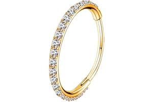 OUFER 18G 6 8 10 12mm piercing nez Hoop anneaux argent 316L acier inoxydable Helix Hoop Hinged Anneau Septum clicker CZ Conch Daith Tragus Rook Cartilage boucles d'oreilles Bijoux