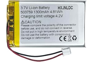 HXJNLDC Batería Recargable de polímero de Litio DC 3,7 V 1300 mAh 503759 Adecuada para sustituir baterías integradas de 2 Cables en Dispositivos electrónicos de 3,7-5 V y Luces LED.