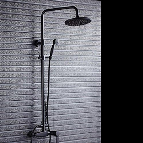 GY&amp;H shower Systems with Handheld Showerheads Copper black shower set faucet Adjustable Rainfall Waterfall ShowerHead