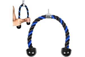 HIUOUIH Cuerda Triceps Biceps Cuerdas Triceps Nylon Cuerda Triceps Polea Tracción con Mango Equipos de Entrenamiento de Tríceps para Aparatos Fitness en Casa, Negro