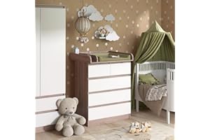 Vicco Commode à Langer Emma, Sonoma/Blanc, 80x110.2cm avec 5 tiroirs