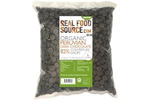 RealFoodSource Organic Peruvian 82% Dark Chocolate Couverture Drops 1kg