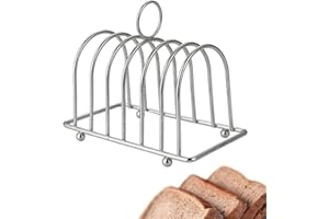 Ktnyl Soporte de Tostadas de Mesa, Soporte para Tostadas, Porta Tostadas de Acero, Soporte de Sándwiches, Exhibición de Alimentos, Tostadas, Pan, Restaurante, Accesorios de Cocina, 6 Rebanadas