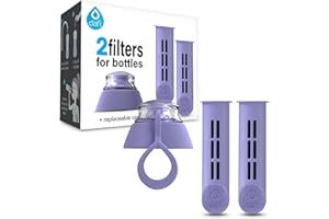 EMBRIIO EMBRO DAFI Wasserflaschenfilter Ersatz 2er Pack und Flaschenverschluss - Violett