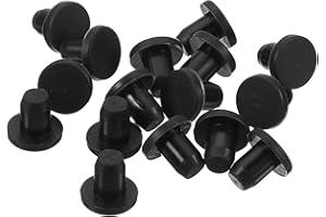 QUARKZMAN 32 Pezzi Tappo in Gomma Nero, 5,3mm Tappo Fori per 5mm/0,2" Foro, Copriforo Silicone Coperture per Provetta Laboratorio