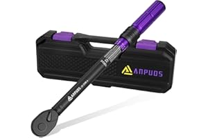 ANPUDS Llave Dinamométrica 1/2", 20-220 Nm Con Cabeza de Carraca Reversible de 72 Dientes, Precisión ±3% Para Reparaciones de Moto, Coche, Camión