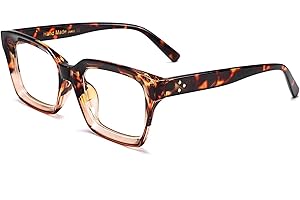 FEISEDY Klassische Brille Rechteckig Klare Linsen Dicker Brillenfassung für Damen Herren B2461