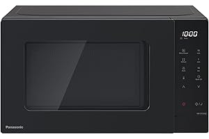 Panasonic NN-ST22QBBPQ 20L Solo Microwave Oven with Glass Tray, 800W, Auto Defrost, 8 Auto Programmes, LED Display, 5 Power Settings, Digital Timer, Black