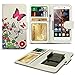 Price comparison product image N4U Online® Butterfly Patterned Clip On Series PU Leather Wallet Book Case For Microsoft Lumia 640 XL LTE Dual SIM