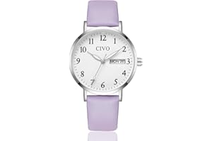 CIVO Ladies Watches Leather Strap Analogue Watches for Women Date Quartz Waterproof Womens Wrist Watches Minimalist Fashion Dress Elegant Gifts for Women Girls