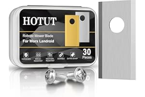 HOTUT Replacement Robot Lawnmower Blades, 30pcs Replacement Metal Mower Blades, Replacement Strimmer Blades, Titanium Coated Lawn Mower Blades for Worx, Robomow, Scheppach Mower