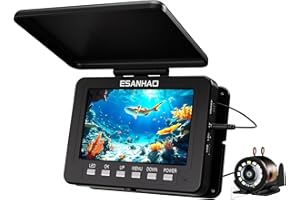 ESANHAO 5 Pollici Telecamera Subacquea da Pesca con display IPS, Fotocamera Fish Finder con 1000TVL HD Portatile Ecoscandaglio da Pesca per pesca su Ghiaccio/Mare/Fiume