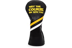 ALIENNANA Golf Headcovers Golf Club Head Covers May The Course Be with You Style Elegant Embroidery Premium Leather Driver Fairway(FW) Wood Hybrid(UT) with Number Tags, Golf Mallet Putter Cover