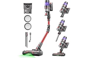 Ultenic U16 Aspiradora sin Cable 55Kpa/60Min, Pantalla LED Muestra Batería Restante en Minutos, Escoba Aspiradora Antienredo con Tubo Articulado, Limpia el Fondo de los Muebles sin Agacharse