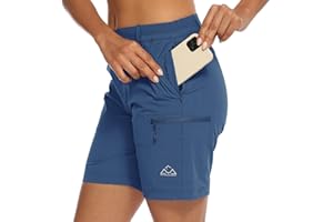 donhobo Women's Walking Hiking Shorts, Ladies Summer Cargo Shorts Lightweight Quick Dry Outdoor Casual Stretch Shorts Trousers