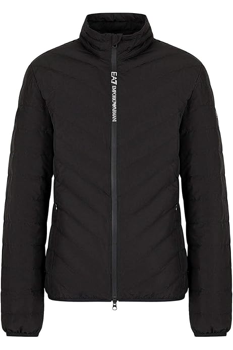 Emporio Armani EA7 Puffer Bomber Jacket - Black, black 
