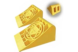 Lylxienty Wheel Chocks 2PCS Car Wheel Chocks Heavy Duty with Handles, Caravan Wheel Chocks Brake Stoppers Plastic Rubber Tyre Saver, Trailer Chocks Rubber Chock Blocks, Camper Wheel Chock Stabilizer