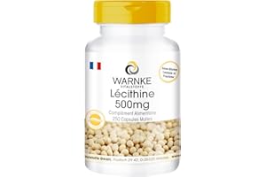 Lécithine de Soja 500mg sans OGM 250 Capsules molles | Warnke Vitalstoffe