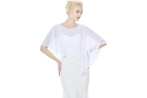 BEAUTELICATE Capa Gasa Fiesta para Mujer Boda Vestidos de Novia Noche Chales Verano Bikini Elegante Suave Ligero