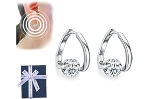 NIBLIDO Flysmus Halolux - Pendientes de germanio de linfvidad, terapia magnética de linfvidad, aretes de germanio de terapia linfática, aretes linfáticos Atheniz para mujeres con pérdida de peso (plata)