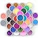 Prochive 45 Mix Colours Glitter Pots Nail Art Makeup Decoration Extra Fine Dust Powder Tip Set (45 PCS)