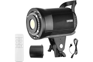 Camnoon LM100W Portable LED Photographie Fill Light 100W Studio Video Light 5500K Dimmable Bowens Mount Lumière Continue avec Télécommande pour Produit Portrait Mariage Photographie