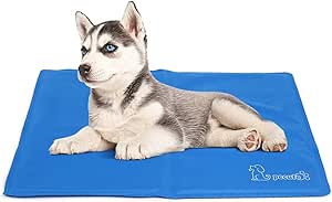 Pecute Tappetino raffreddamento cani Medio 65x50 cm - gel non tossico - sistema di auto raffreddamento - perfetto per cani e gatti in estate