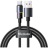 Mcdodo CA-8180 Usb Typec 6A 7 Renkli LED Işıklı Şarj Data Kablosu