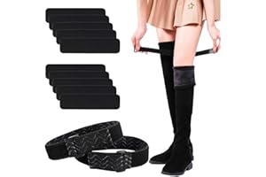 JKJF Rodillera correas elásticas de velcro para botas ajustables para botas de rodilla alta, 1 par de correas con 10 piezas de cinta adhesiva de velcro