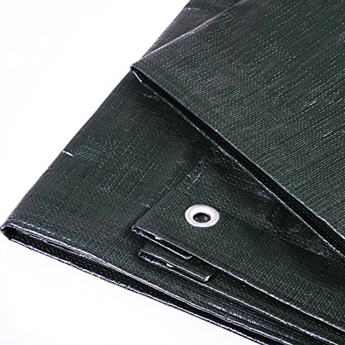Preisvergleich Produktbild EUGAD #351 Gewebeplane Abdeckplane , Schutzplane Bootsplane Holzplane Bauplane mit Ösen wasserdicht , PE Plane Gartenmöbel Grill Auto Pool Trampolin , 280g / m² Grün 1,5x10m