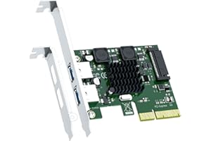GLOTRENDS U3142A 2-Port 10Gb USB 3.1 Gen2 Type-A to PCIE X4 Expansion Card with ASM 3142 Chip, Regular and Low-profible Bracket