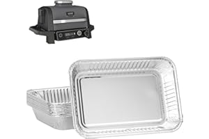 GLOWYE 30 Pack Grill Drip Pan Liners for Ninja Woodfire OG800 OG900 Series, 6418 Grease Tray for Ninja Woodfire Pro Connect XL OG850 OG951 Series, Disposable Aluminum Foil Drip Pans
